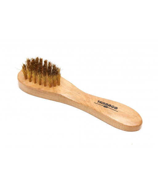 Szczotka z metalowym włosiem do czyszczenia zamszu i nubuku - Tarrago Brush Suede Brass Metal
