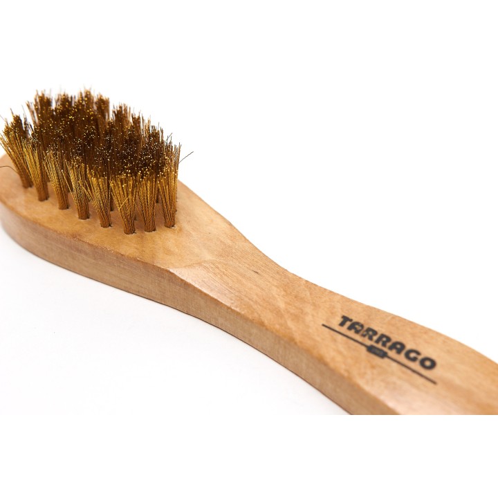 Szczotka z metalowym włosiem do czyszczenia zamszu i nubuku - Tarrago Brush Suede Brass Metal