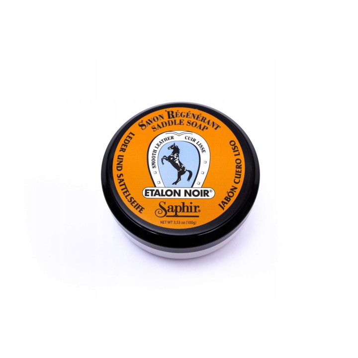 Saphir Etalon Noir 100ml -  Regenerujące mydło do skór + gąbka