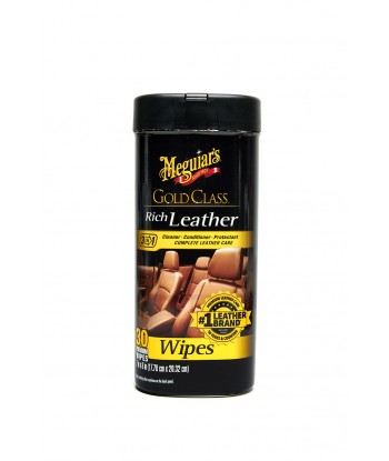 MEGUIAR'S RICH LEATHER WIPES - 25 ŚCIERECZEK DO PIELĘGNACJI SKÓRY