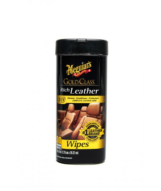 MEGUIAR'S RICH LEATHER WIPES - 25 ŚCIERECZEK DO PIELĘGNACJI SKÓRY