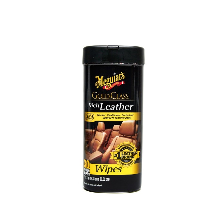 MEGUIAR'S RICH LEATHER WIPES - 25 ŚCIERECZEK DO PIELĘGNACJI SKÓRY